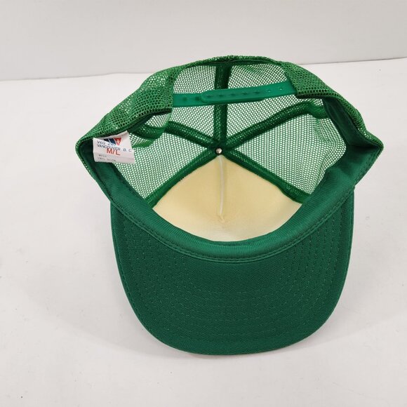 Overland Freight Lanes Trucker Hat Mesh Back Snapback Cap Size M/L White & Green - Picture 7 of 8